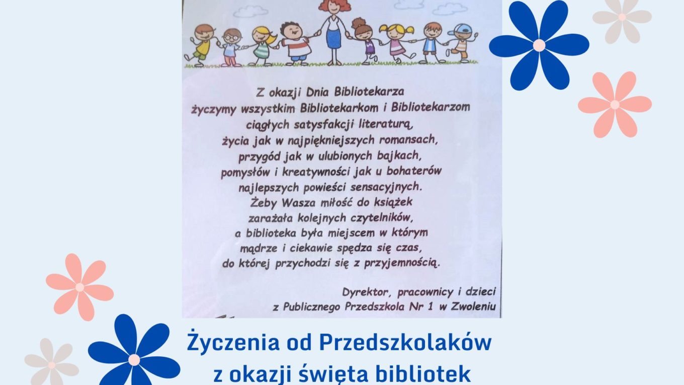 Przedszkolaki z Przedszkola nr 1 w Zwoleniu wspólnie z bibliotekarzami świętują Tydzień Bibliotek