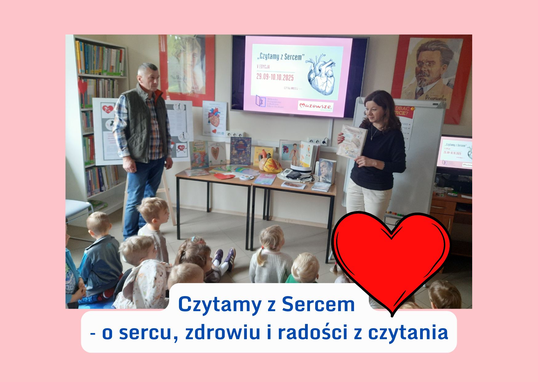 Czytamy z Sercem - o sercu, zdrowiu i radości z czytania, czyli Delfinki z Publicznego przedszkola biorą udział w ogólnopolskiej akcji czytelniczej