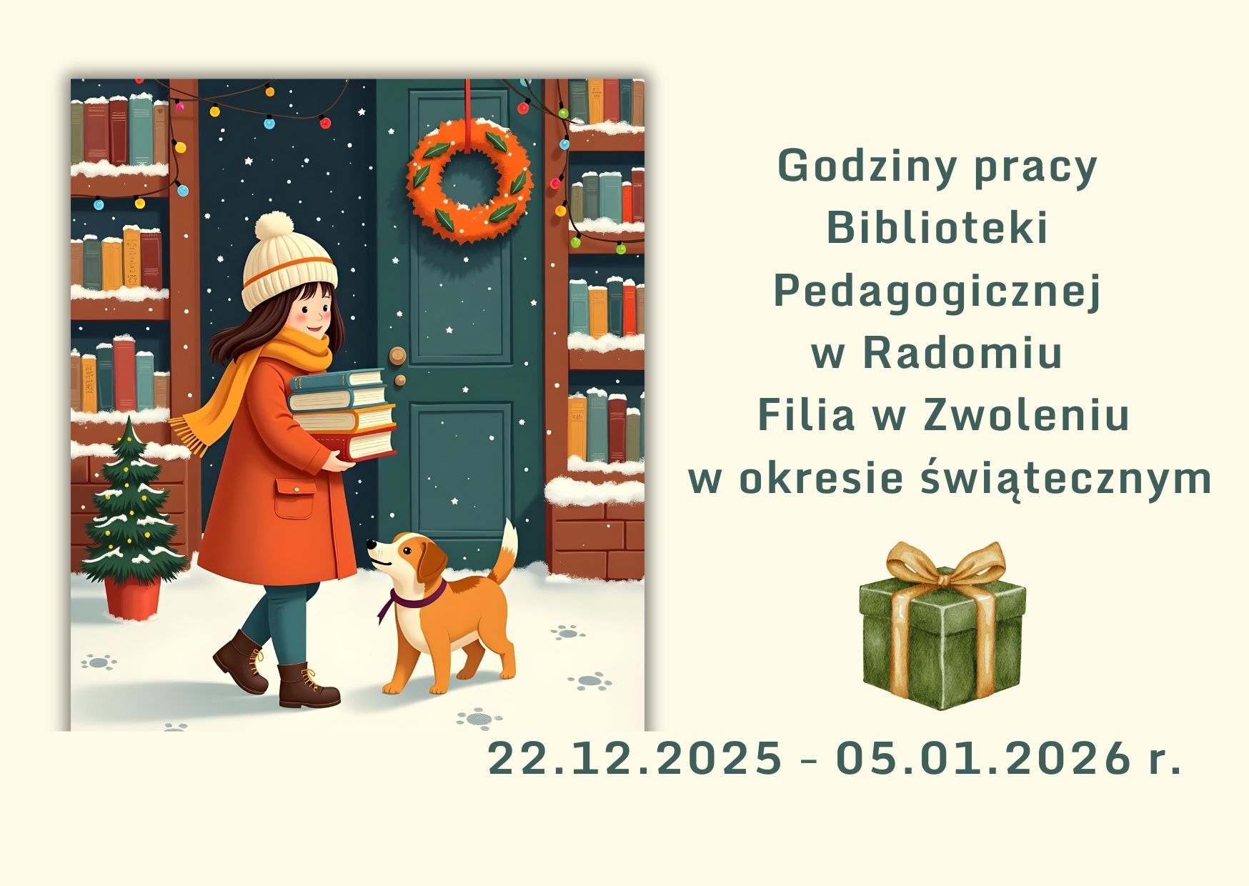 Zmiana godzin pracy biblioteki w okresie świątecznym