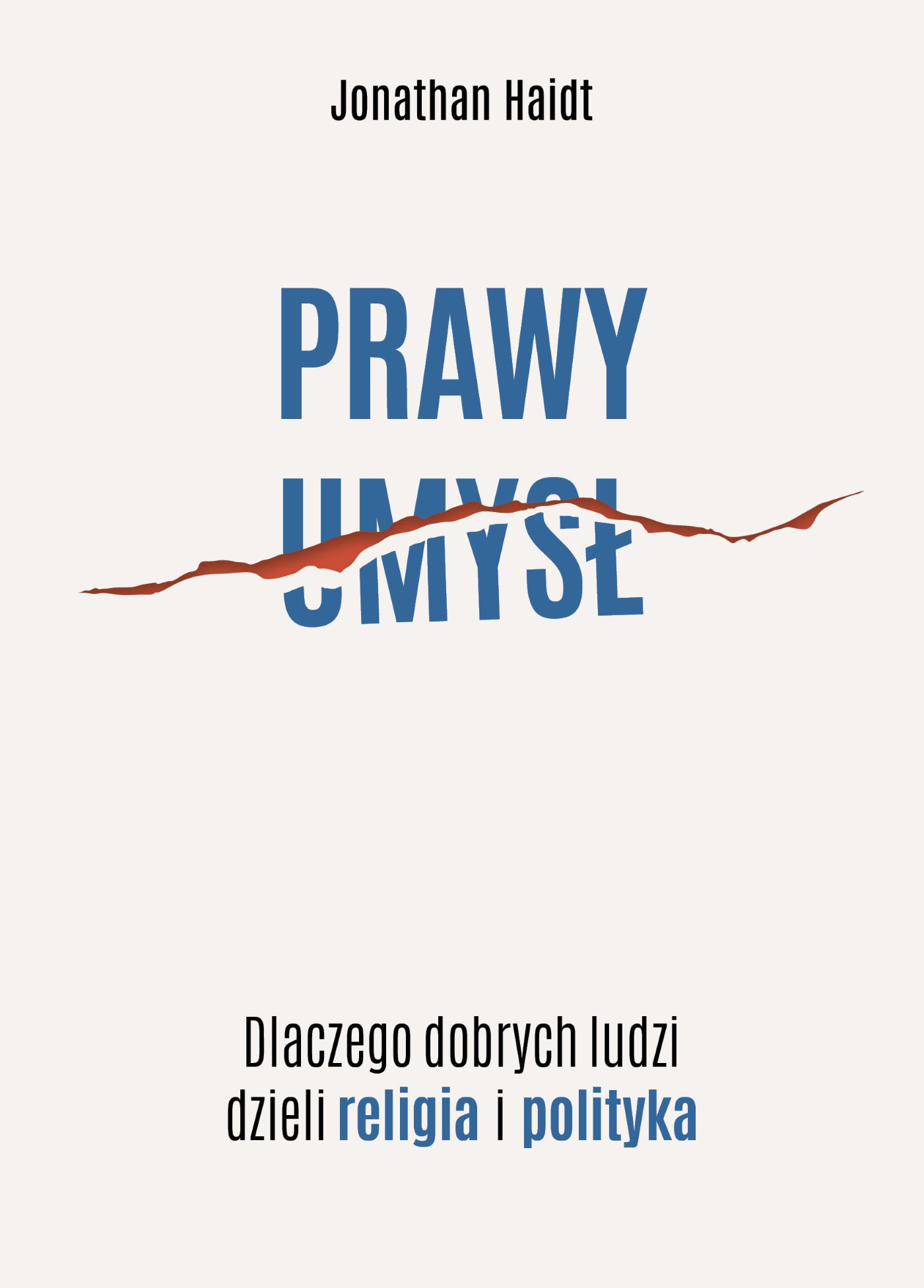 Okładka książki o tytule Prawy umysł. Dlaczego dobrych ludzi dzieli religia i polityka