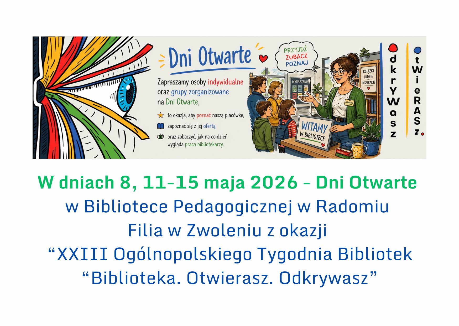 Zaproszenie na Dni Otwarte Biblioteki Pedagogicznej