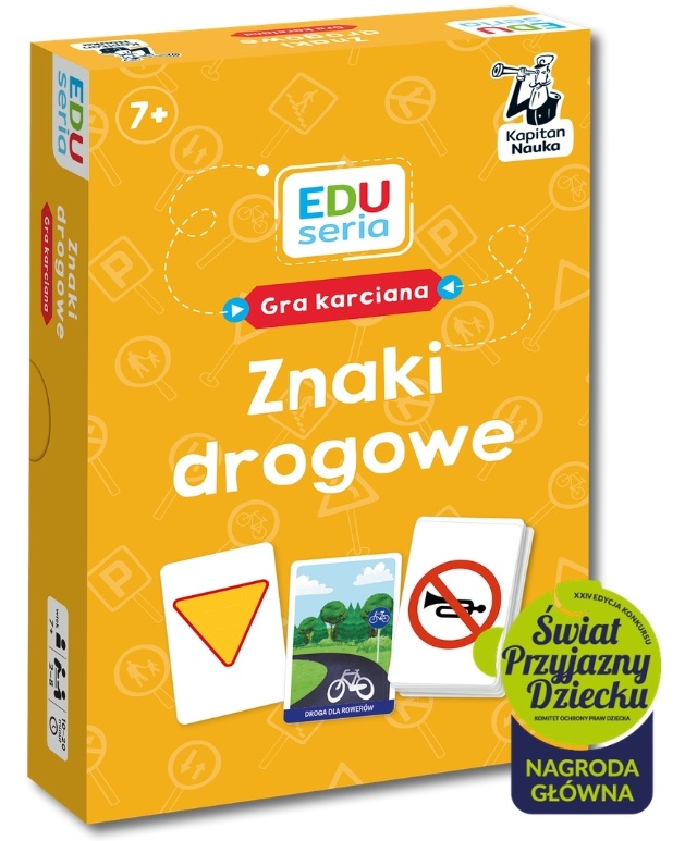 Ilustracja przewarstwiająca pudełko gry karcianej Znaki drogowe