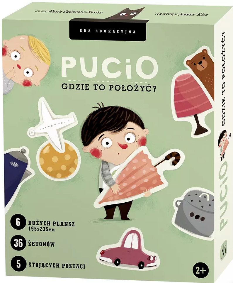 Ilustracja z pudełka gry edukacyjnej Pucio, gdzie położyć?