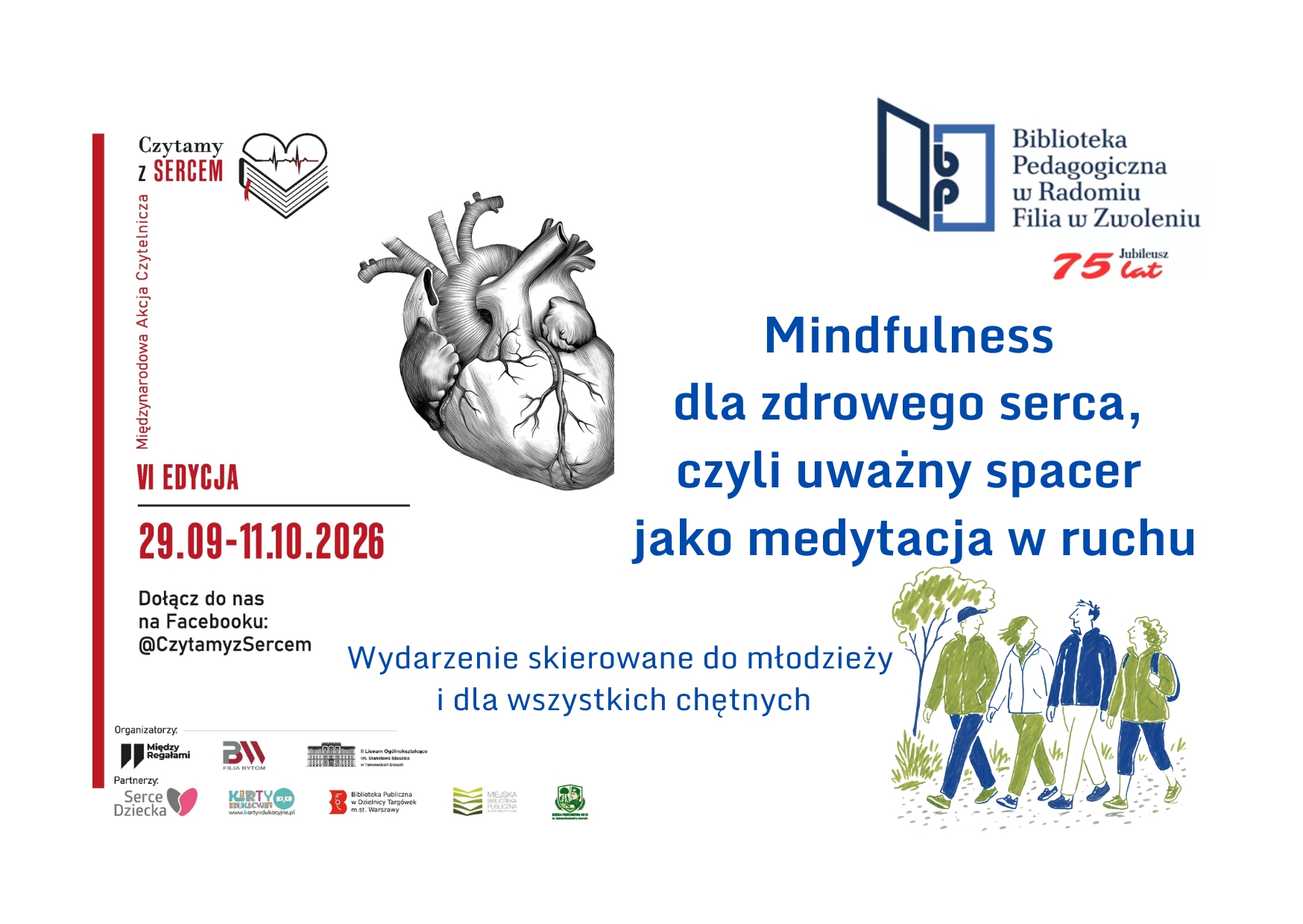 Mindfulness dla zdrowego serca, czyli uważny spacer jako medytacja w ruchu w ramach akcji Czytamy z Sercem