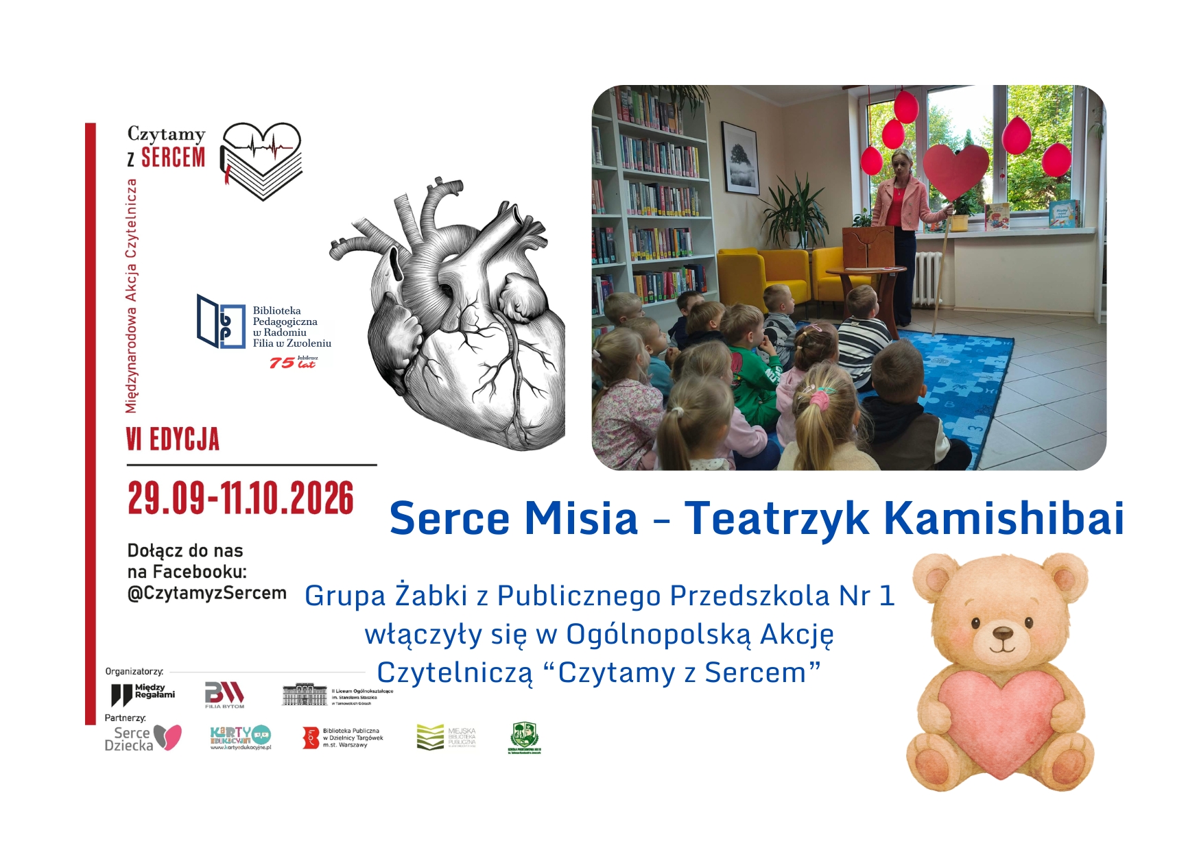 „Czytamy z Sercem” – Żabki z wizytą w bibliotece